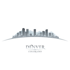 Denver Colorado city skyline silhouette white background