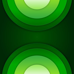 Fototapete - Abstract green paper circles vector background