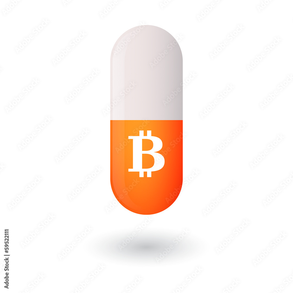Pill with a bitcoin icon Stock Vector | Adobe Stock