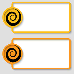 Poster - set of two abstract text frame with spirals