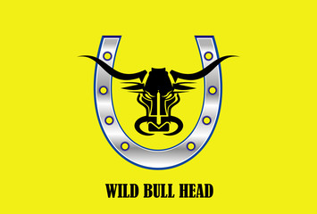 Sticker - Stylized Black Bull & Metalic Horseshoe