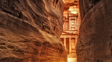 Siq In Ancient City Of Petra, Jordan