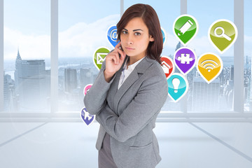 Poster - Composite image of focused businesswoman