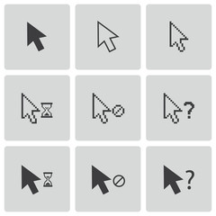 Wall Mural - Vector black mouse cursor icons set