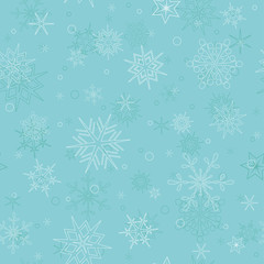 seamless winter vector pattern with snowflakes