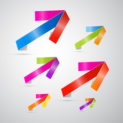 Wall Mural - Colorful vector arrows on grey background