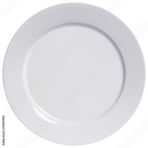 Fotografie, Obraz Plate empty, isolated. Vector illustration