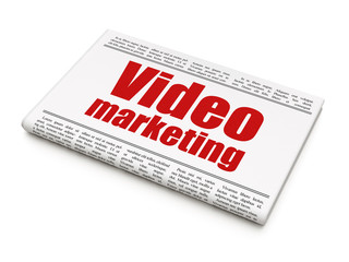 Business concept: newspaper headline Video Marketing