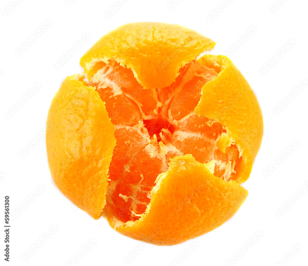 Ripe tangerines isolated on white