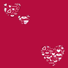 Wall Mural - background for Valentine's Day.hearts of different sizes with a