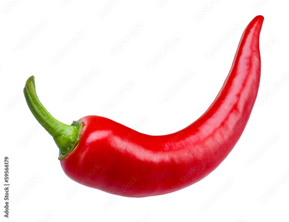 Red hot chili pepper isolated on a white background - obrazy, fototapety, plakaty 