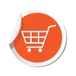 © ARNICA - Sticker with shopping cart icon. Vector illustration
