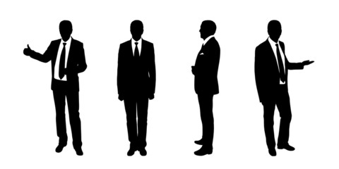 Wall Mural - businessman standing silhouettes set 1