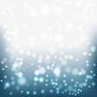 голубой фон с светящимися частичками снежинками