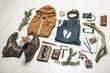 © bonninturina - Overhead of essentials adventurer man.