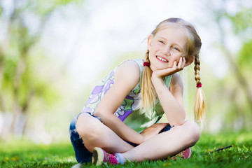 Wall Mural - Little girl in park