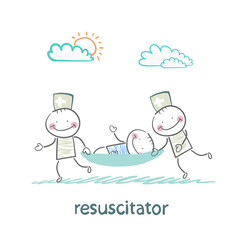  resuscitator carry on a stretcher patient