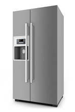 Silver Fridge With Side-by-side Door System