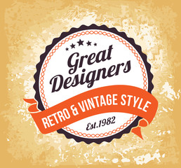 Wall Mural - retro vintage badge and label