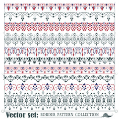 Wall Mural - vector set of abstract elements for creating borders and frames
