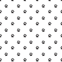 Traces Of Cat Textile Pattern. Vector Seamless