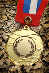 Wall Mural - Metal medal with tricolor ribbon