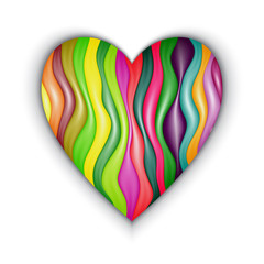 Aufkleber - Vector Heart Made from Color Stripes
