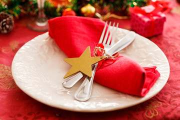 Wall Mural - Christmas Table Setting