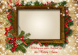 Vintage christmas card with frame for photo or text