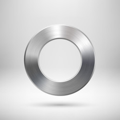 Fototapete - Abstract Circle Button with Metal Texture