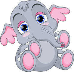 Wall Mural - Cute baby elephant