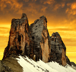 Poster - Tre cime di Lavaredo in the sunset , Dolomite Alps, Italy