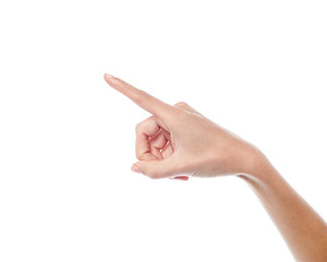 Human hand pointing at something