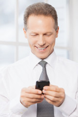 Wall Mural - Businessman with mobile phone.