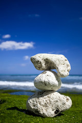 Wall Mural - White Stones in a beach