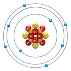 Sticker - Oxygen atom on a white background