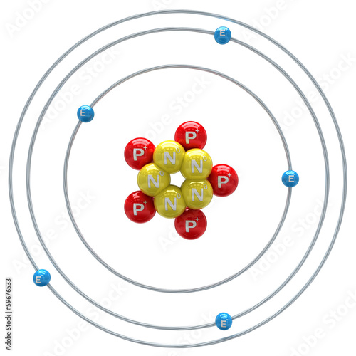 Boron atom on white background Stock Illustration | Adobe Stock
