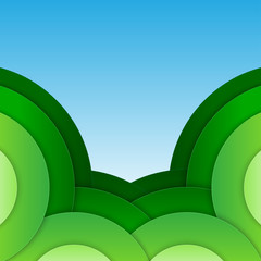 Aufkleber - Abstract green paper circles vector background