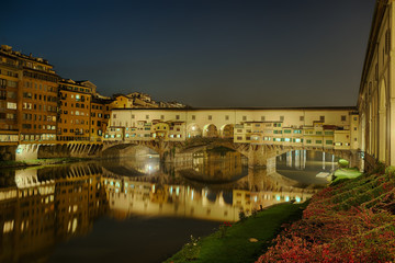 Fototapete - Ponte Vecchio Florenz Italien beleuchtet
