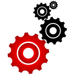 Poster - Red and black cogs
