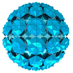 Wall Mural - isolated triangulated blue snowflake sphere study wallpaper