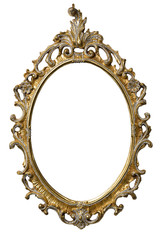 Wooden vintage frame in gold color