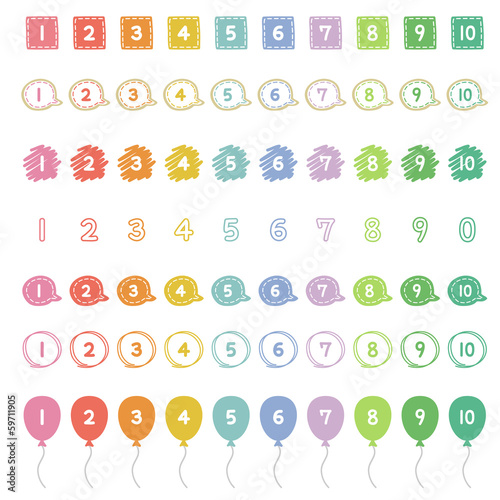 手書き数字のアイコン Vector Ai Stock Vector Adobe Stock