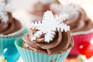 Wall Mural - Christmas cupcakes