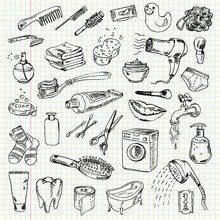 Freehand Drawing Hygiene And Cleaning Products