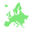 Green Europe silhouette with strips.