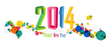 Happy New Year 2014 Banner Vector Illustration