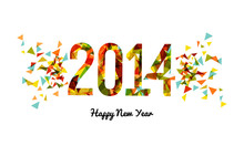 Abstract Colors 2014 Happy New Year Background
