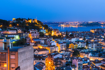 Wall Mural - Lisbon old town at night, Portugal