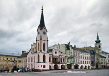 Historical Buildins On Krakonosova Square In Trutnov, Czech Repu